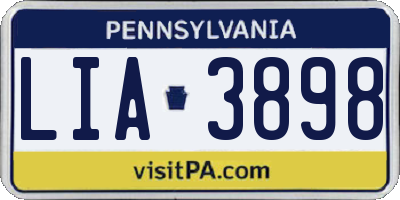 PA license plate LIA3898
