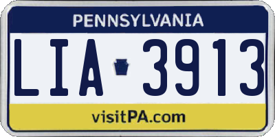 PA license plate LIA3913