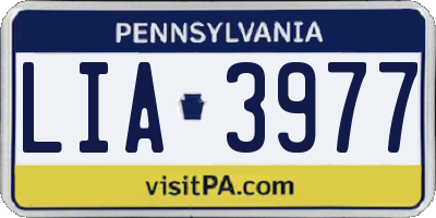 PA license plate LIA3977