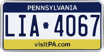 PA license plate LIA4067