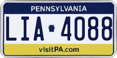 PA license plate LIA4088
