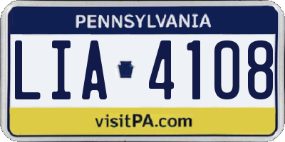 PA license plate LIA4108