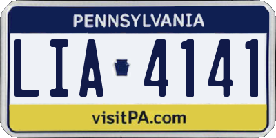 PA license plate LIA4141