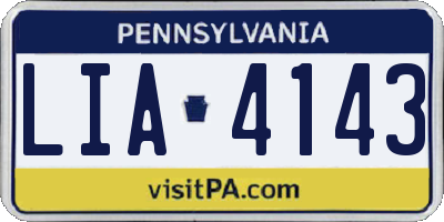 PA license plate LIA4143