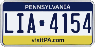 PA license plate LIA4154