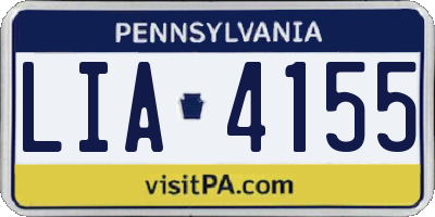 PA license plate LIA4155