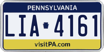 PA license plate LIA4161