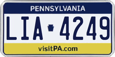 PA license plate LIA4249