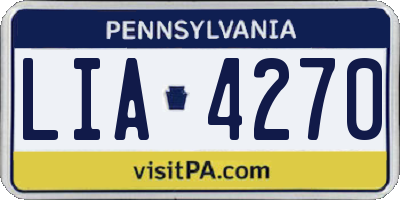 PA license plate LIA4270