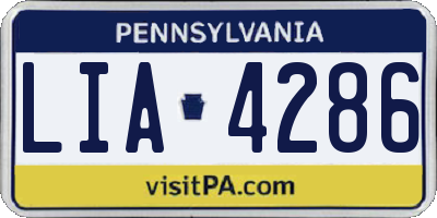 PA license plate LIA4286