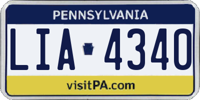 PA license plate LIA4340
