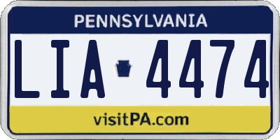 PA license plate LIA4474