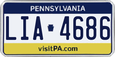 PA license plate LIA4686