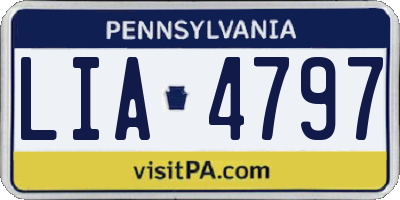 PA license plate LIA4797