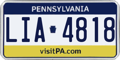 PA license plate LIA4818