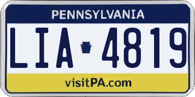 PA license plate LIA4819