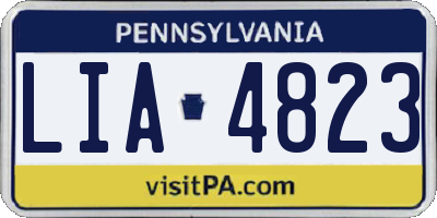 PA license plate LIA4823