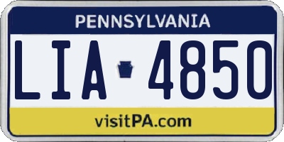 PA license plate LIA4850