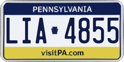 PA license plate LIA4855