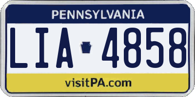 PA license plate LIA4858