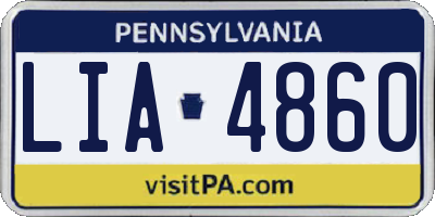 PA license plate LIA4860