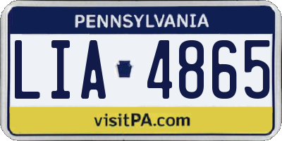 PA license plate LIA4865