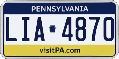 PA license plate LIA4870