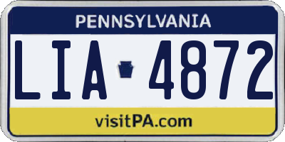 PA license plate LIA4872