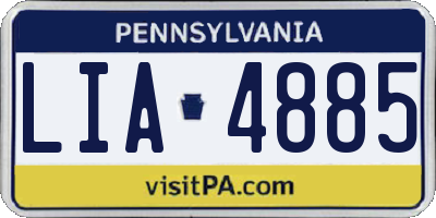PA license plate LIA4885