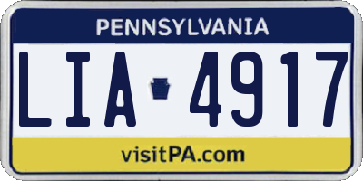 PA license plate LIA4917