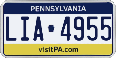 PA license plate LIA4955
