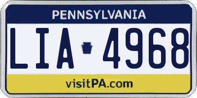 PA license plate LIA4968