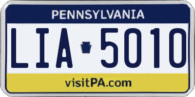 PA license plate LIA5010