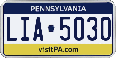 PA license plate LIA5030