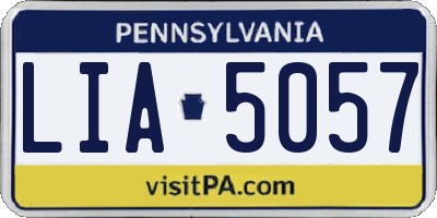 PA license plate LIA5057