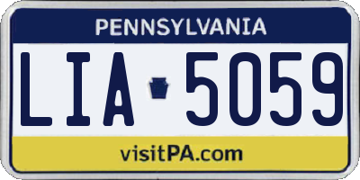 PA license plate LIA5059