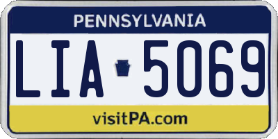PA license plate LIA5069