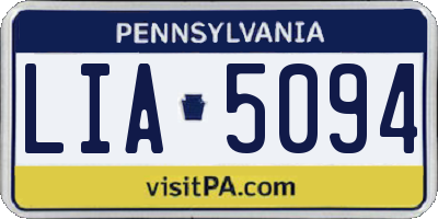 PA license plate LIA5094