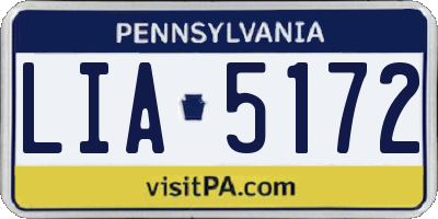 PA license plate LIA5172
