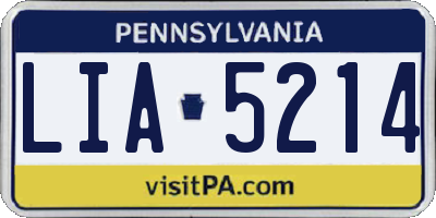 PA license plate LIA5214