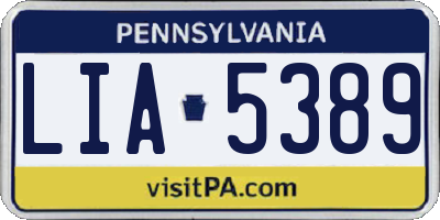 PA license plate LIA5389