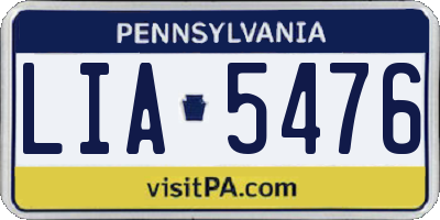 PA license plate LIA5476