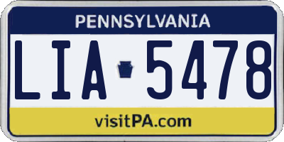 PA license plate LIA5478