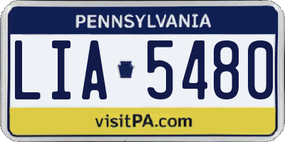 PA license plate LIA5480
