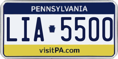 PA license plate LIA5500