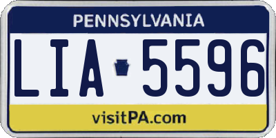 PA license plate LIA5596