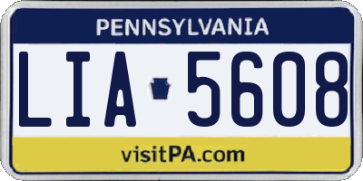 PA license plate LIA5608