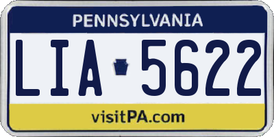 PA license plate LIA5622