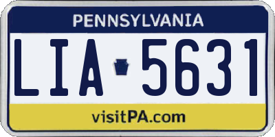 PA license plate LIA5631