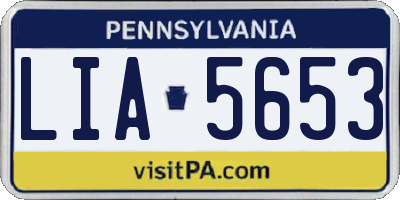 PA license plate LIA5653